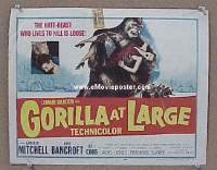 #9170 GORILLA AT LARGE Title Lobby Card '54 Mitchell