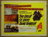 #9171 GREAT ST LOUIS BANK ROBBERY Title Lobby Card '59