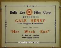 #9180 HER WEEK END Title Lobby Card '19 Gale Henry