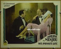 #1816 HIS PRIVATE LIFE lobby card '28 Adolphe Menjou