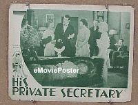 #1817 HIS PRIVATE SECRETARY lobby card '33 NOT Wayne