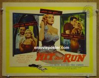 #9182 HIT & RUN Title Lobby Card '57 bad Cleo Moore