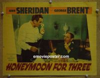 #1829 HONEYMOON FOR 3 lobby card '41 George Brent