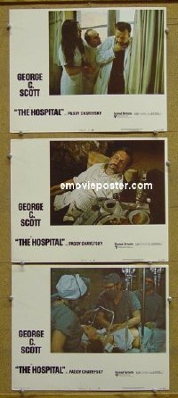 #1201 HOSPITAL 3 lobby cards 71 George C. Scott