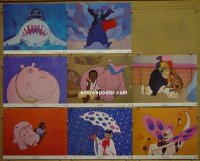 #5208 HUGO THE HIPPO 8 11x14s '75 cartoon! 