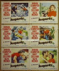 #7932 JEOPARDY 6 LCs '53 Stanwyck, film noir 