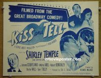 #9230 KISS & TELL Title Lobby Card R53 Shirley Temple