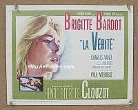 #9234 LA VERITE Title Lobby Card '61 Brigitte Bardot