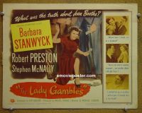 #9236 LADY GAMBLES Title Lobby Card '49 Barbara Stanwyck