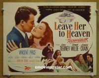 #9240 LEAVE HER TO HEAVEN Title Lobby Card '45 Gene Tierney