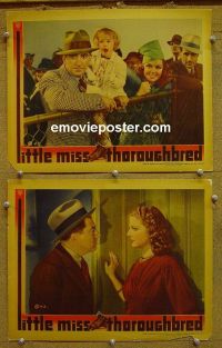 #1295 LITTLE MISS THOROUGHBRED 2 lobby cards '38Sheridan