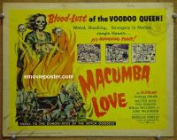 #9259 MACUMBA LOVE Title Lobby Card '60 voodoo!