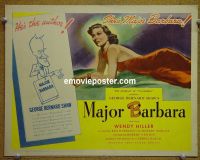 #9263 MAJOR BARBARA Title Lobby Card '41 Wendy Hiller