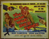 #9267 MAN WHO DIED TWICE Title Lobby Card '58 Cameron