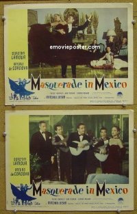 #1303 MASQUERADE IN MEXICO 2 lobby cards '46 Lamour