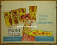 #9280 MILLIONAIRESS Title Lobby Card '60 Loren, Sellers