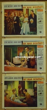 #8210 MY MAN GODFREY 3 LCs '57 Allyson, Niven 