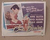 k310 ONE DESIRE title lobby card '55 Baxter, Rock Hudson