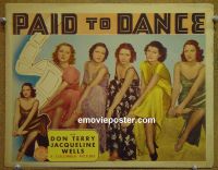 #2143 PAID TO DANCE lobby card '37 Rita Hayworth!