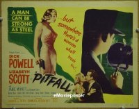 C451 PITFALL title lobby card '48 Powell, Scott