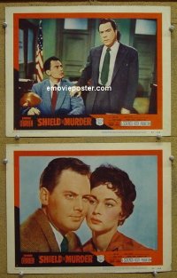 #5782 SHIELD FOR MURDER 2 LCs '54 film noir 