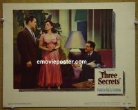 #1386 3 SECRETS lobby card #4 '50 Eleanor Parker, Neal