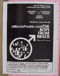 #059 BOYS FROM BRAZIL 30x40 '78 Gregory Peck 