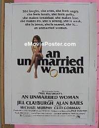 #105 UNMARRIED WOMAN 30x40 '78 Clayburgh 