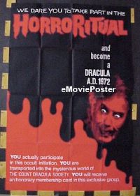 #180 DRACULA AD 1972 English 40x60 '72 Hammer,Beacham 