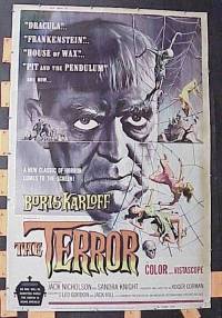 #001 TERROR 40x60 '63 Nicholson, Karloff 