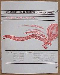 #452 5 WEEKS IN A BALLOON pressbook & supp 