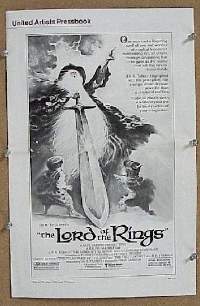 #494 LORD OF THE RINGS pressbook '78 