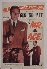 MR. ACE pressbook R40s George Raft, Sylvia Sidney, film noir, cool playing card design!