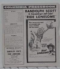 RIDE LONESOME pressbook