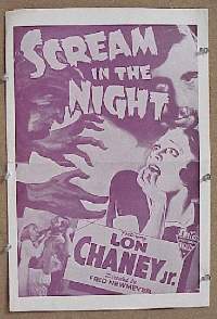 #506 SCREAM IN THE NIGHT pressbk R60s Chaney