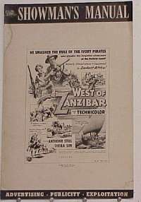 WEST OF ZANZIBAR ('54) pressbook
