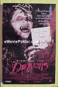 #742 NIGHT OF THE DEMONS video 1sh '88 Tenney 