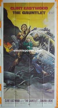 #5141 GAUNTLET three-sheet movie poster 77 Eastwood, Frazetta art