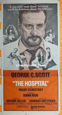 #5146 HOSPITAL three-sheet movie poster 71 George C. Scott