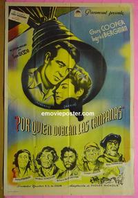 #5328 FOR WHOM THE BELL TOLLS Argentinean movie poster