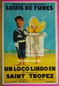 #5339 GENDARME OF ST TROPEZ Argentinean poster R70s sexy art!