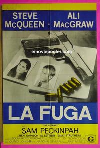 #5341 GETAWAY Argentinean movie poster '72 S. McQueen