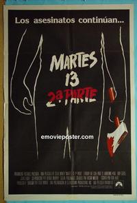 #5332 FRIDAY THE 13TH 2 Argentinean movie poster '81