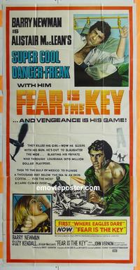 #5104 FEAR IS THE KEY Australian three-sheet movie poster '73 Suzy Kendall