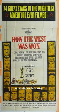 #5105 HOW THE WEST WAS WON Australian three-sheet movie poster '62 Peck