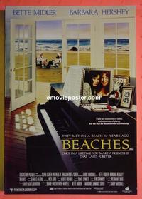 #6425 BEACHES Aust one-sheet movie poster '88 Bette Midler