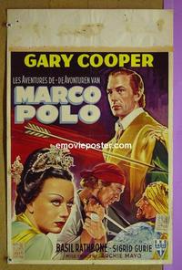 #6467 ADVENTURES OF MARCOPOLO Belgian R50s art of Gary Cooper, Basil Rathbone, Sigrid Gurie!