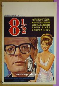 #6465 8 1/2 Belgian movie poster '63 Fellini, Mastroianni