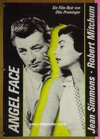 #6263 ANGEL FACE German movie poster R90s Robert Mitchum