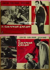 #6650 BIG HEAT set of 2 Italian photobusta movie posters R62